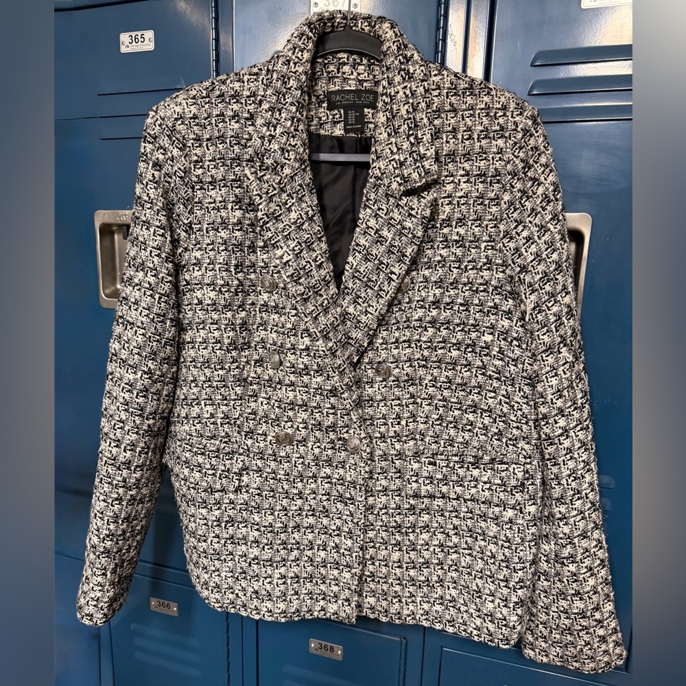 Rachel Zoe Women's Black and White Tweed Blazer